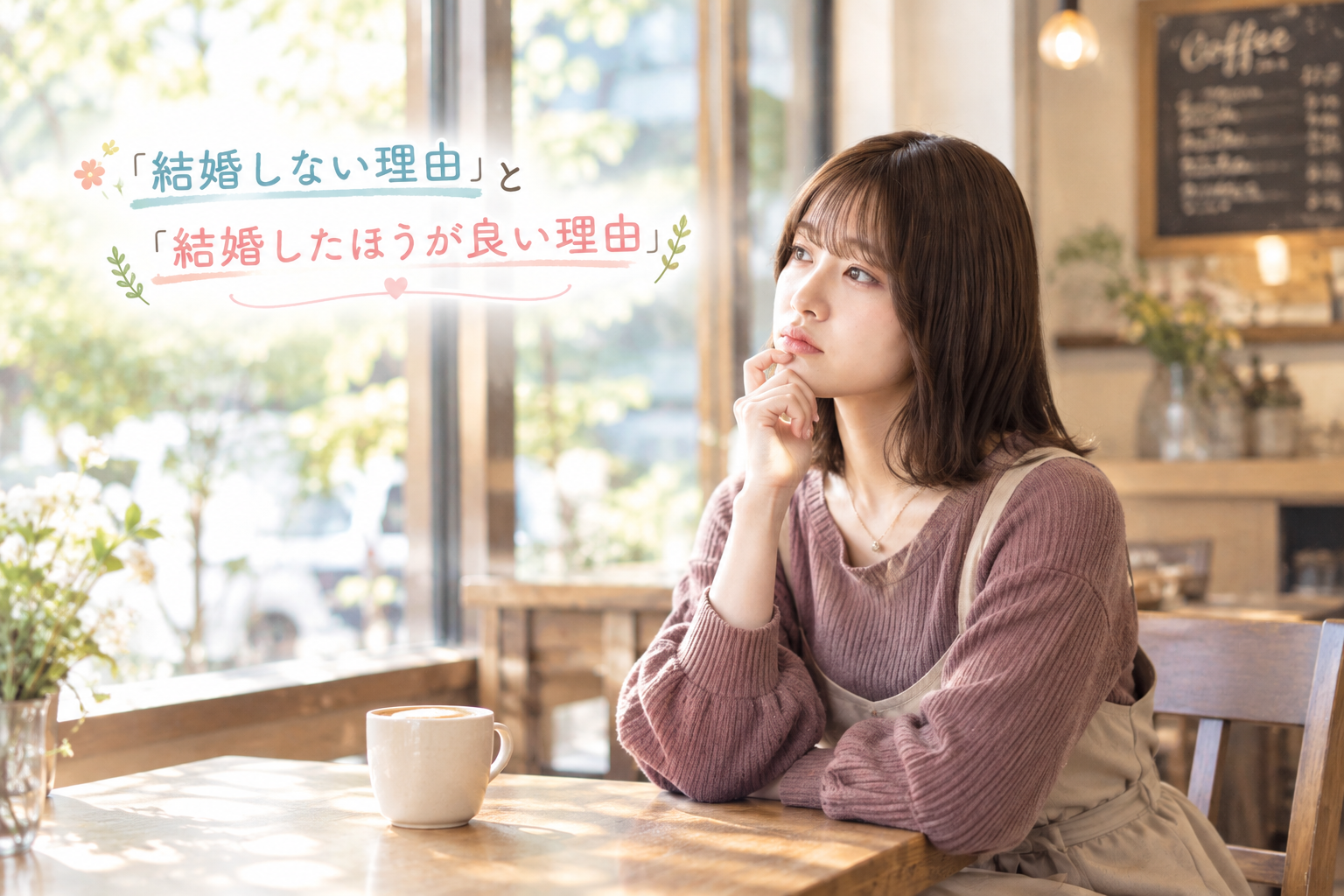 結婚相談所ジュブレ。「結婚しない理由」と「結婚したほうが良い理由」を考える婚活女子